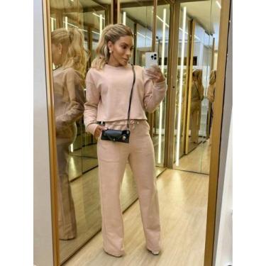 Imagem de Conjunto feminino de moletom Cropped E Calca - NoBrand, Rose, G2
