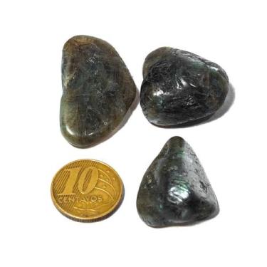 Imagem de 03 Labradorita ou Spectrolite Rolado Pedra 30 a 45mm Tipo A - Cristais