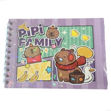 Imagem de Livro de Colorir Estilo Capivara Fofo - Livro de Pintar Capa Dura Holográfica, Papel 180g, Acetato Incluso, 48 Desenhos Exclusivos, Formato A5 Horizontal (Roxo)