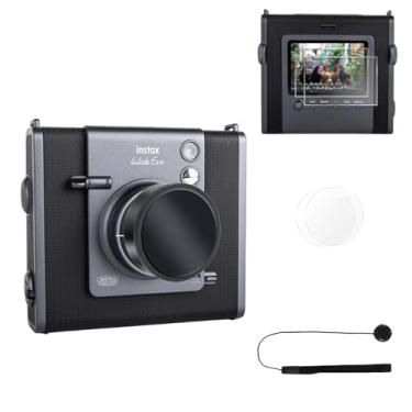 Imagem de HIYQIN Protetor de tela e tampa de lente para câmera híbrida Fujifilm Instax Wide EVO, tampa ampla de alumínio Evo, protetor de tela LCD temperado de 0,25 mm e kit de acessórios de filme PET para