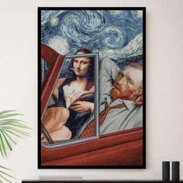 Imagem de Genérico, Quadro Van Gogh E Monalisa Arte Pop Decorativo A4 23x33cm