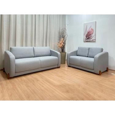 Imagem de Sofá 2 e 3 Lugares Cinza Haiti Ch Linho Modelo Londrina - Alpoim