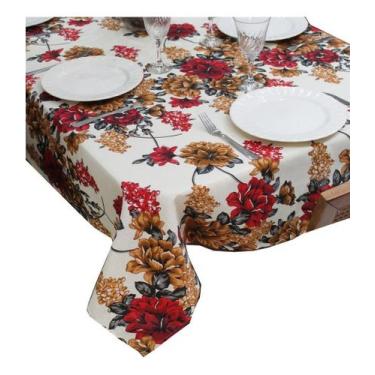 Imagem de Toalha de Mesa Quadrada 8 Lugares  em Tecido Linhão Estampado 2,20m x 