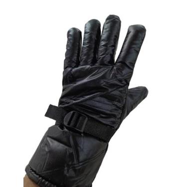 Imagem de Luva Para Motoqueiro Antiderrapante Preto Forrada Quente Com Ajuste No