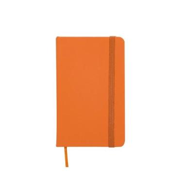 Imagem de Caderneta Tipo Moleskine Agenda Escrever Estudar 13x8 Bolso Laranja - 
