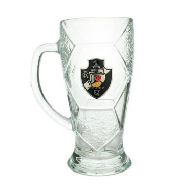 Imagem de Caneca Vidro Bola Futebol 630ml Vasco - mileno
