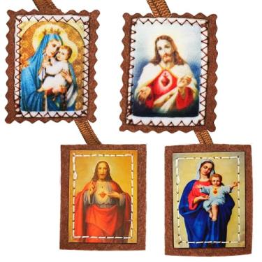 Imagem de Colar católico escapulário feminino Nossa Senhora do Monte Carmelo – Escapulario Morado roxo