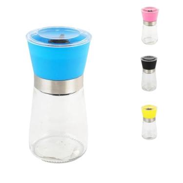 Imagem de Moedor de Temperos em Vidro 170ml com Tampa Inox – Ajuste Fino ou Grosso, 13cm