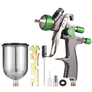 Imagem de Chusui Pistola de pulverização de ar de alimentação por gravidade LVLP Mini kit de pistola de pulverização de tinta 1,3 mm bico 600 ml pulverizador de tinta de ar de copo de fluido para pintura de CX