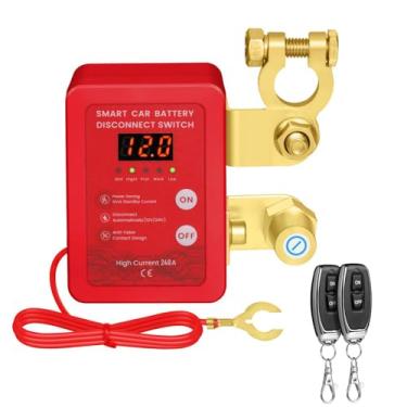 Imagem de Interruptor de desligamento para carro – Interruptor de desconexão de bateria remoto de 12 V Smart Voltage Interruptor de desligamento de bateria de carro para veículos, trailers, quadriciclos