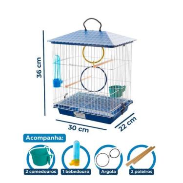 Imagem de Gaiola Caçulinha Luxo para Pássaros Pequenos Canários e Coleirinho Com