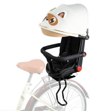 Imagem de XIEEIX Cadeirinha Infantil Traseira Para Bicicleta, Com Proteção Contra Chuva, Encosto Dobrável, 2025, Nova, Confortável, Adequada A Maioria Dos Quadros De Bicicleta