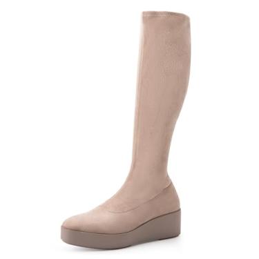 Imagem de Aerosoles Bota de cano alto feminina Cecina, Trench Coat Camurça Sintética, 40