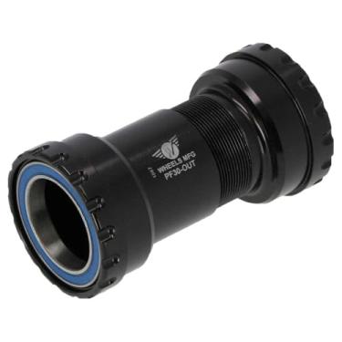 Imagem de Wheels Manufacturing Encaixe de pressão 30 no suporte inferior externo com rolamentos de contato angular, preto, eixo Shimano de 24 mm