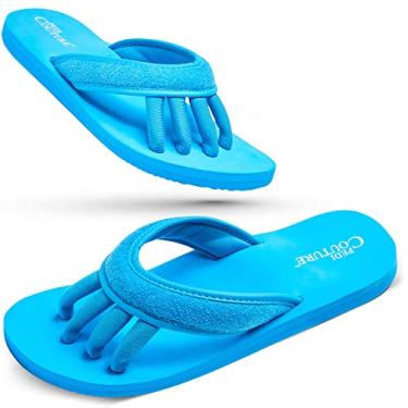Imagem de Pedi Couture New Pedicure Toe Separators Pedicure Sandálias para Mulheres - Confortável, Leve e Acolchoada para Aliviar Seus Pés de Dor e Inchaço - Vários Estilos e Tamanhos, Turquoise, Small