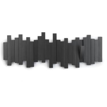 Imagem de Cabideiro de Parede Sticks Plástico 5 Ganchos Preto Umbra