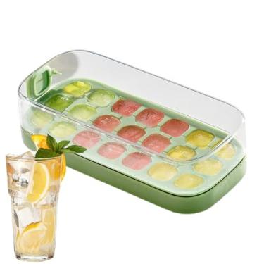 Imagem de Forma De Com Tampa | 21 Grades de Silicone para Formas de de para Congelador - Forma Para Alimentos Com Grande Capacidade Recipiente Para Bebidas Café Cocktails Água Conservação No