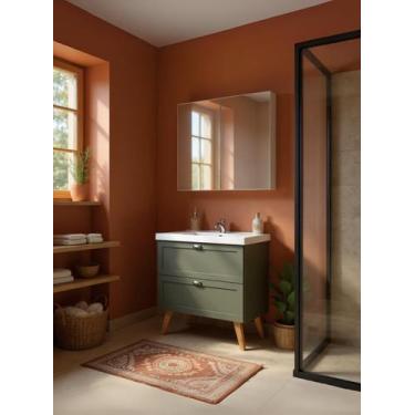 Imagem de Gabinete para Banheiro com Cuba e Armario 80cm Mdf Milano - On Móveis,