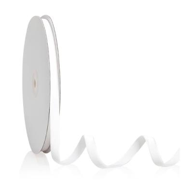 Imagem de Fita de veludo branca 1/10.2 cm x 20 jardas, fita de Natal perfeita para decoração de guirlanda de árvore de Natal, enfeites de artesanato artesanal, embrulho de presente e fabricação de laços