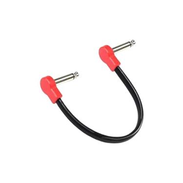 Imagem de KiBcsLic Cabo de Guitarra para Efeitos de Pedalboard, Cabo de Guitarra Macho para Macho de 1/4 de ângulo Reto, Som Nítido E Silencioso, Cabo de Pedal, 20cm Vermelho B