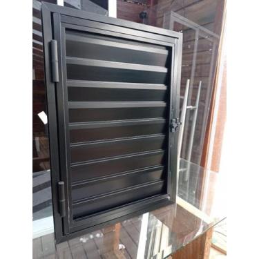 Imagem de Portinhola 1 Folha Esquadrias Brasil 50x90 Preto Direito - Esquadrias 