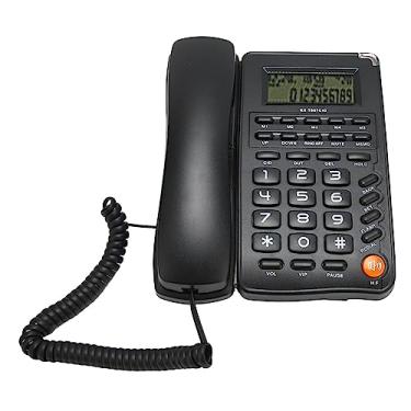 Imagem de KIMISS Telefone de Botão Grande Com Fio - Telefone Fixo Com Fio para Recursos Domésticos, Escritórios e Idosos - Exibição de Alta Definição, Economia de Energia e Recursos Multifuncionais (Preto)