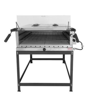 Imagem de Forno Industrial Pizza 80x60 C/ Infra Refratário Termômetro - MR Fogõe