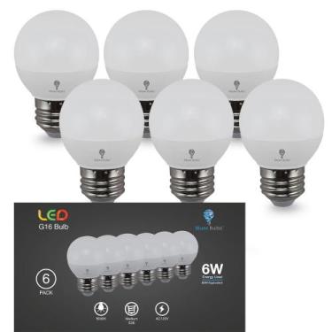 Imagem de Lâmpadas LED Bluex Bulbs G16 6W 550lm 3000K E26 120V, pacote com 6