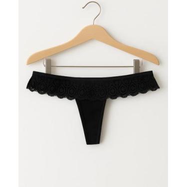 Imagem de Calcinha Sensual Tipo Tanga Feita em Renda e Lycra na Poliamida - Cecí