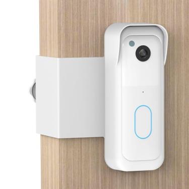 Imagem de Suporte de campainha antifurto para campainha de vídeo Blink, suporte de porta sem perfuração para aluguel e uso comercial, kits de campainha de porta de design transparente com sensor (branco)