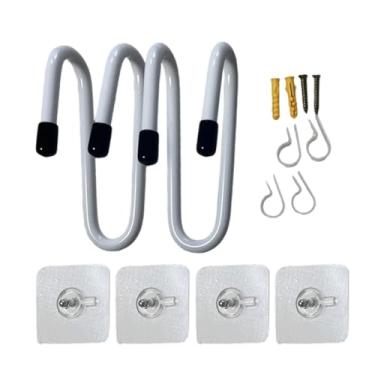 Imagem de Generic 2x Suporte de parede para skate, suporte de armazenamento e exibição, de metal multiuso ajustável para fone de ouvido, para ukulele para roupas,