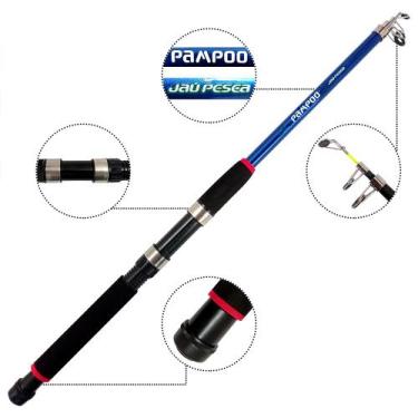 Imagem de Vara Telescópica JP Para Molinete Pampoo - Jaú Pesca, 2,40, Azul