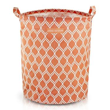Imagem de Cesto Organizador Multiuso Tecido Redondo Dobravel Roupa Cor:Salmão 2