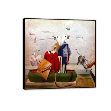 Imagem de Max Ernst Impressão em tela pássaros peixes cobras famosas reproduções de arte Max Ernst pôster de pintura para casa surrealismo decoração de arte de parede para presentes de sala de estar 30x30 cm