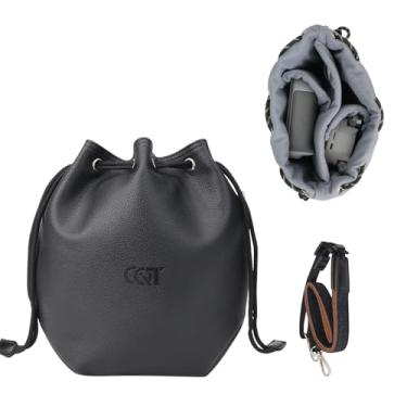 Imagem de CQT Bolsa tiracolo com cordão Mini 3 4 Pro, bolsa tiracolo de couro PU, bolsa de ombro à prova d'água, bolsa de armazenamento para DJI Mavic MINI 4 3 PRO 2 SE 4K e acessórios para drone NEO (preto)