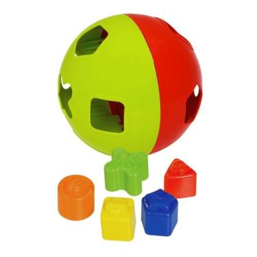 Imagem de Bola Didática Brinquedo Com Blocos 5 Peças De Encaixar Mercotoys Infan