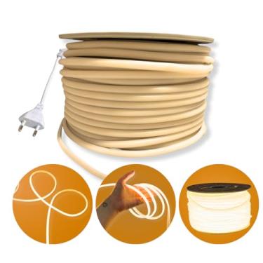 Imagem de 100m Fita Led Cob Direta 110v ou 220v 3000k Mangueira Brilhante Branco-quente(110)