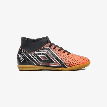 Imagem de Chuteira Umbro Futsal  Mutant Jr Meninos Preta Coral-Masculino