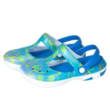 Imagem de GreaterGood Tamancos Mary Jane multicoloridos leves de EVA sem cadarço, alça móvel, secagem rápida, jardim, resistente à água, presentes para mulheres, Personalizado, 38