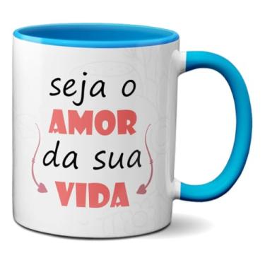 Imagem de Caneca Frase Motivacional Seja O Amor Da Sua Vida Xícara (Azul)