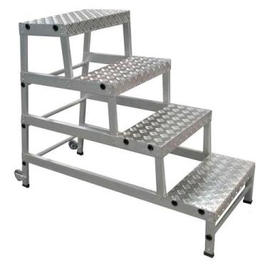 Imagem de Escada Banqueta 4 Degraus Prof Até 250kg Alumínio Escaleve