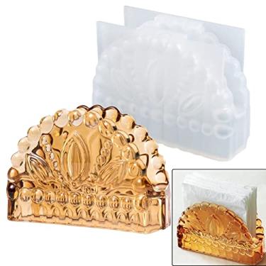 Imagem de Napkin Holder Silicone Resin Mold Semicircle Shaped Tissue Dispenser bookends Epoxy Silicone Casting Molds for Tables Dining Kitchen Restaurant Picnic,3D DIY Making Handmade Display Decor Crafts