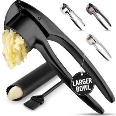 Imagem de Espremedor de alho premium ZK - Descascador e pincel de silicone - Grande - Preto