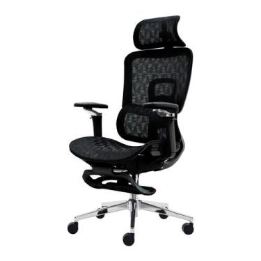Imagem de Cadeira Ergonômica Office Mesh Premium Reclinável Braço 5D Preta - WAW