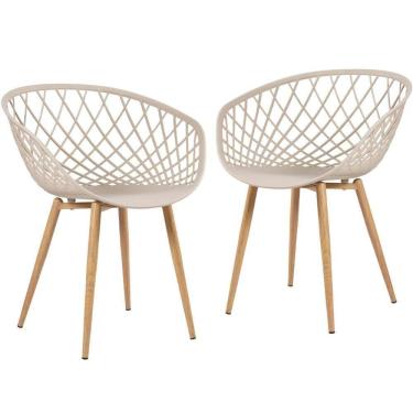 Imagem de Kit 2 Cadeiras Clarice Nest Com Apoio De Braços Sidera Nude
