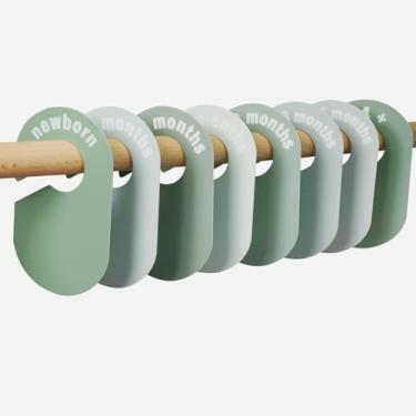 Imagem de Pacote com 8 divisórias de armário de bebê – organizador de berçário verde puro para roupas de bebê de 0 a 24 meses, marcadores de tamanho de armário, organizador de roupas de bebê para berçário