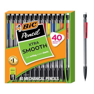 Imagem de BIC Lapiseira Xtra Smooth com ponta média de 0,7 mm, recarregável e retrátil, pacote com 40 unidades