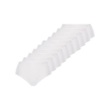 Imagem de Kit com 10 Calcinhas Alta Loba 40351-001 Plus Size - LUPO, Branco, XG