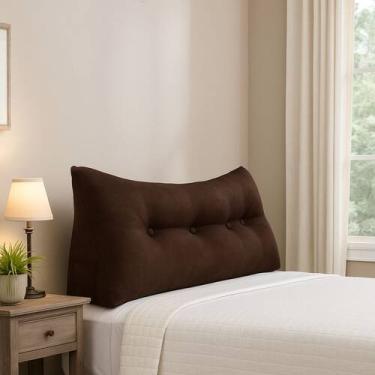 Imagem de Almofada Cabeceira Passion Cama Solteiro 90cm Suede - Élpis Móveis - É