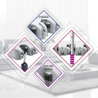Imagem de Super Suporte Multiuso 6 Posições Porta Vassoura Rodo Pá